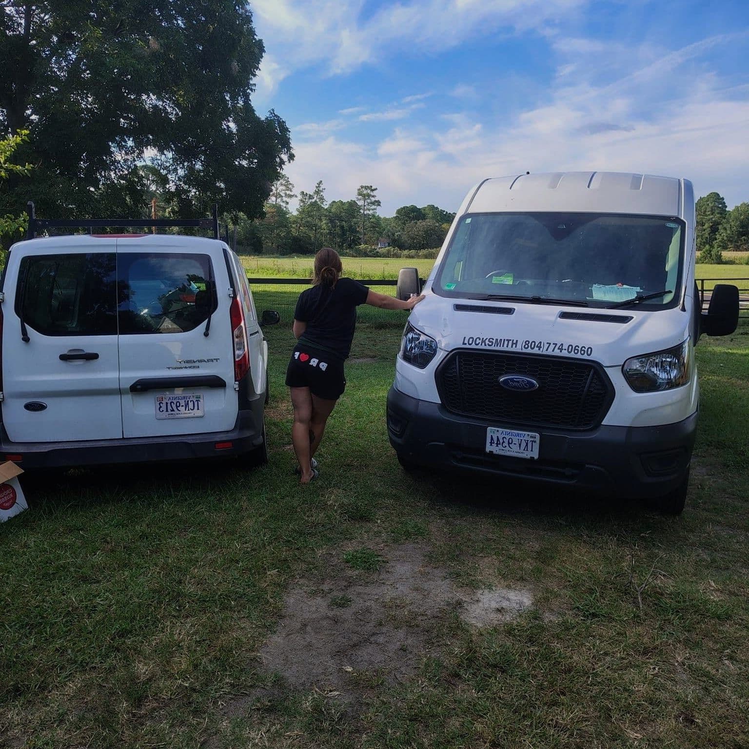 Petrone Locksmith mobile service fleet - two Ford vans serving Richmond and the Southside corridor